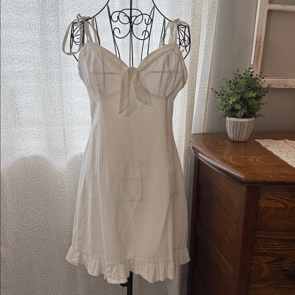 Cupshe White Dress with Tie Straps